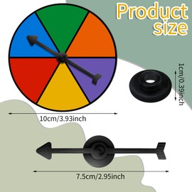 Sotiff Game Spinner Rainbow Color Game Spinners Erasable Game Spinner Board with Plastic Rotating Arrows Math Classroom Supplies for Kids Classroom Game Prizes(30 Sets)