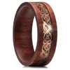 King Will NATURE 8mm Sandalwood Inlay Rose Gold Celtic Wedding
