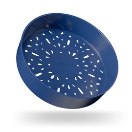 Risa Stackable Steamer - Food-safe Silicone Steamer for Vegetables, Dumplings, and more. Stackable for Multi-level Steaming in Deep Blue