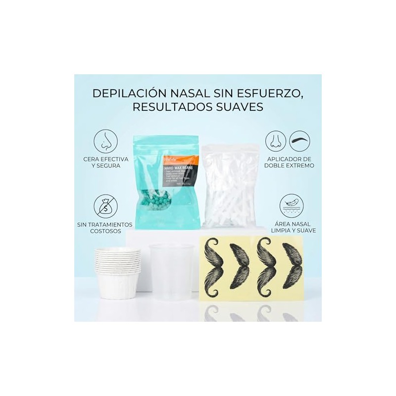 Kit de Cera para Eliminar el Vello de la Nariz,