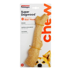 Petstages Super Dogwood Dog Chew Toy, Medium - Safe & Long Lasting Chewable Sticks Made of Natural Wood and Durable Synthetic – USA Made