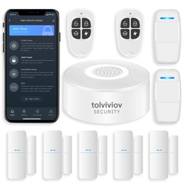 tolviviov Home Security System Wireless, DIY Door Alarm Security System, App Alerts, 10-Piece Kit, No Monthly fee, WiFi Alarm, Door Window Motion Sensor, for Safety, Home Security, Kids Safety