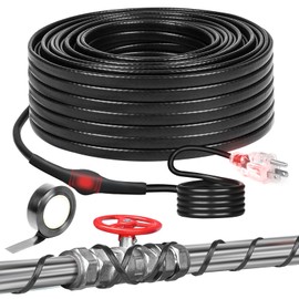 3FT~160FT Heat Tape for Water Pipes, -40°F Deicing Heat Tape,Thermostat Wire,Heating Cable Pipe Heating Cable,Heat Tape with Thermostat,Gutter Heat Cable,Heated Water Hose, 120V 8W/ft (50FT)