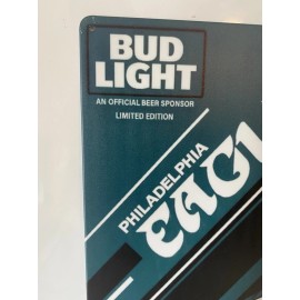 Philadelphia Eagles - Bud Light Tin Sign - Super Bowl  - SLIGHT CORNER SCUFF
