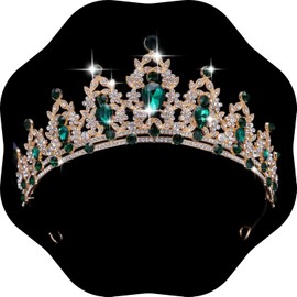 DRESHOW Birthday Crown for Women Birthday Crystal Rhinestone Tiara for Girls Decorations Hair Accessories Wedding Tiara Glitter Princess Crown Headbands for Party