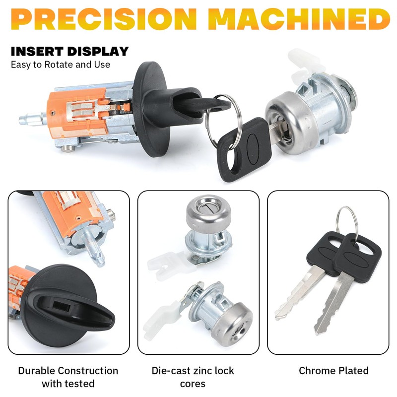 Ignition Switch Lock Cylinder Door Lock Cylinder Compatible with Ford