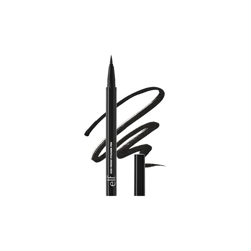 e.l.f. H2O Proof Eyeliner Pen, Felt Tip, Waterproof Liquid Formula,