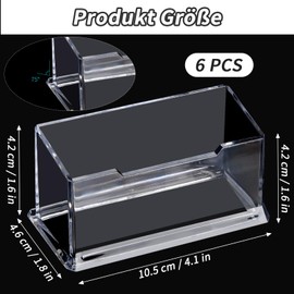 Alethron Business Card Holder, Pack of 6 Business Card Stands, Acrylic Business Card Holder, Business Card Holder, Stand, Business Card, Table Stand, Wall for Office, Home, Collection Organiser