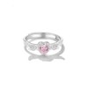 DkakoJew Women's Rings Adjustable Angel Wings Pink Ring Promise Ring