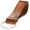 ELBERCRAFT® Pure Leather Keyring without Logo Lanyard, Brown with grain,
