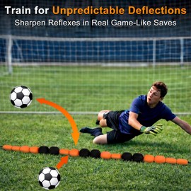Outus 9 ft Soccer Goalkeeper Deflection Equipment Goalkeeper Training Equipment Single Line Deflector Multi Refraction Angles for Reflex & Agility Training with 15 Soccer Cones & 2 Water Weight Bags