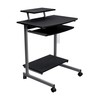Rolling Mobile Computer Desk/Cart with Storage Shelves, Rolling Working Station