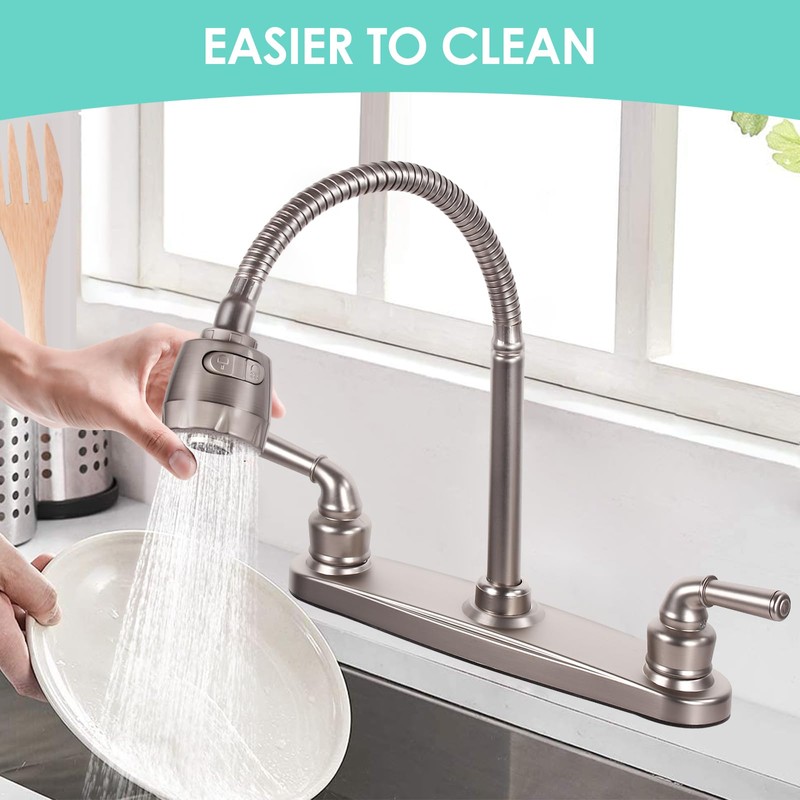 RV Kitchen Faucet Non-Metallic, Flexible Spout for Campers, Motorhomes, Travel