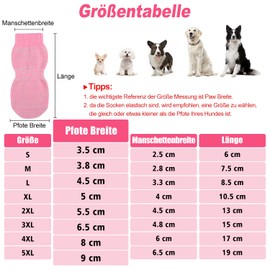 PETLOFT Non-Slip Dog Socks, Pack of 4 Indoor Non-Slip Dog Socks with Adjustable Removable Attachment Strap for Small Medium Dogs Cats Puppies Old Pets (S, Pink Paw)