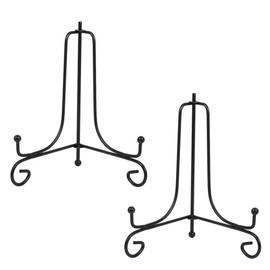 Tincogo (2 pack) Iron Display Stand, Black Iron Easel Plate Display Photo Holder Stand, Displays Picture Frames,Decorative Plates, Tablets and Art 6 Inch