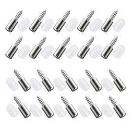 YANYULI 20pcs Shelf Holder Dowel Shelf Pins Dowel Shelf Dowels Screw Type with Rubber Sleeve Easy Installation Fixing Support Pin Shelf Support Pins for Furniture Bookshelf Cupboard