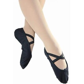 Zapatillas De Media Punta Lona Y Gamuza Para Ballet Dama