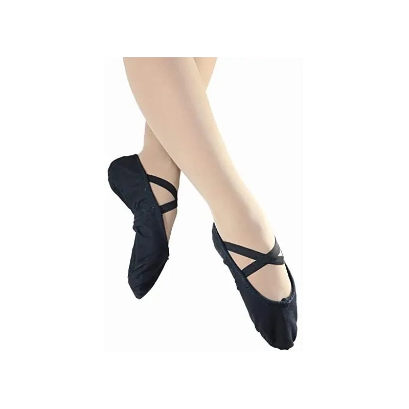 Zapatillas De Media Punta Lona Y Gamuza Para Ballet Dama