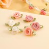 100 Pcs 15mm Multicoloured Mini Rose Flowers Satin Ribbon Bows