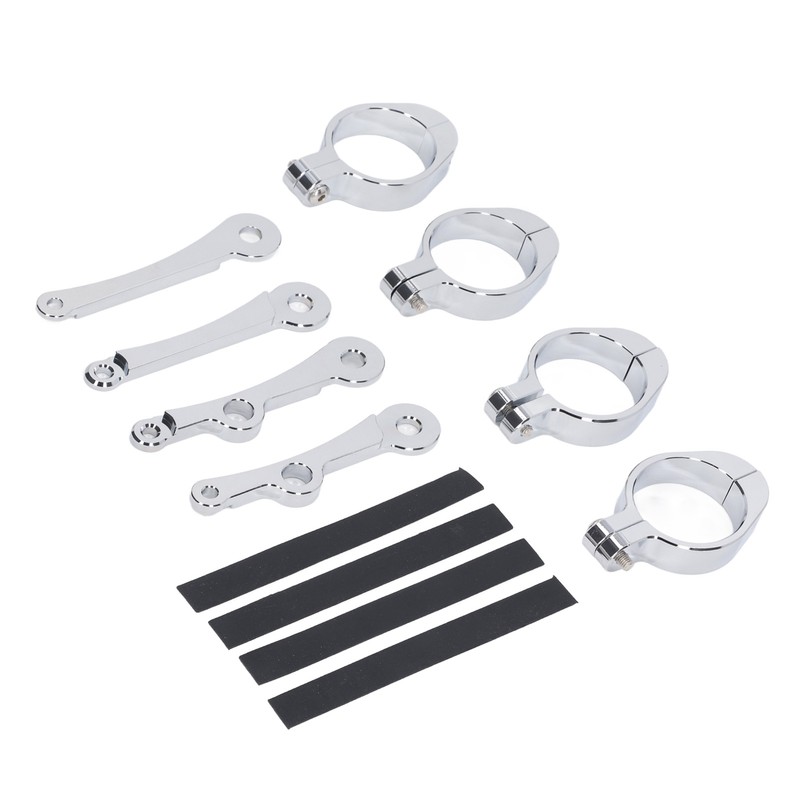 Motorcycle Headlight Mounting Bracket 39 to 41mm Bright Silver Surface