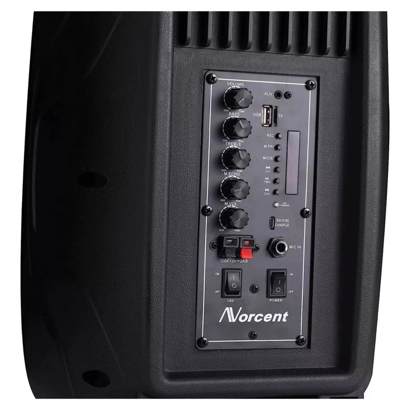 Norcent NSP-26RBT Rechargeable Dual 6.5" Tailgate Bluetooth Speaker with TWS