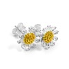 Sterling Silver & Gold Dipped Daisy Flower Stud Earrings