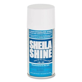 Sheila Shine Low Voc Stainless Steel Polish & Cleaner | Protects Appliances from Fingerprints and Grease Marks | Residue & Streak Free | NSF Certified | 10 oz Aerosol Can