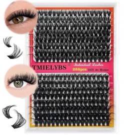 TMIELYBS LOT OF 5 - TMIELYBS DIY LASH CLUSTERS 288PCS 80D+100D D CURL MIX 10-16MM EYELASH
