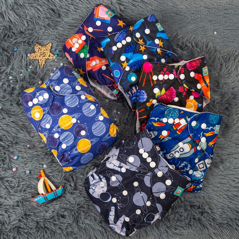 ALVABABY Baby Cloth Diaper 6 Pack with 12 Inserts One