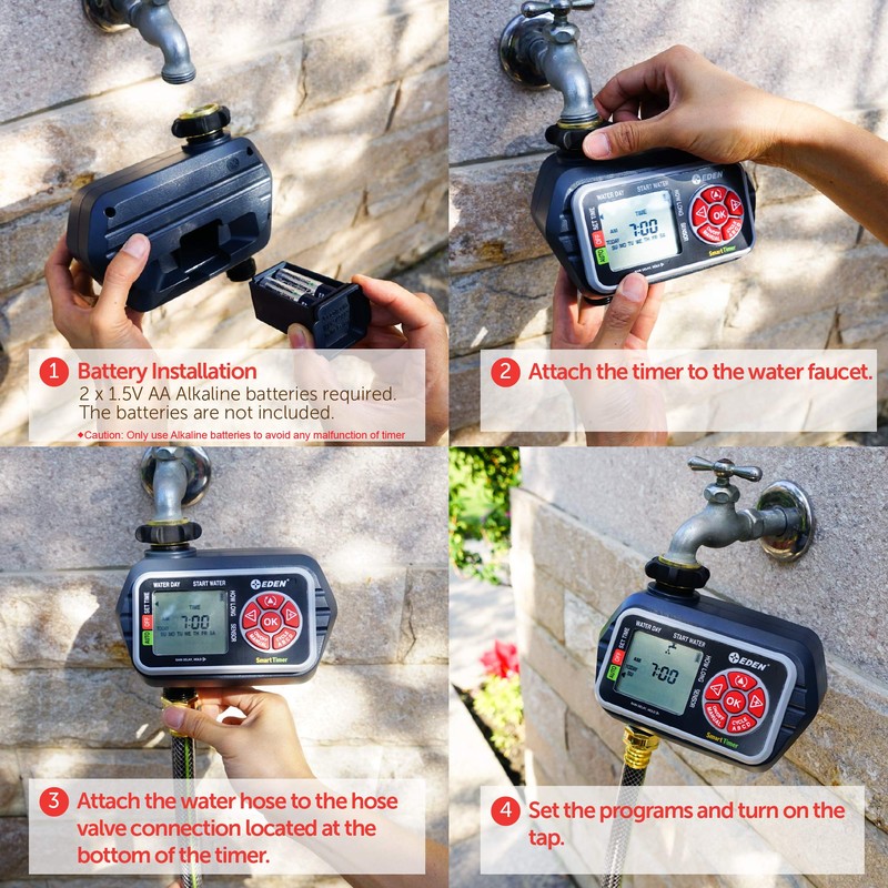 Eden 93411 1-Zone Digital Water Timer with LCD Display -