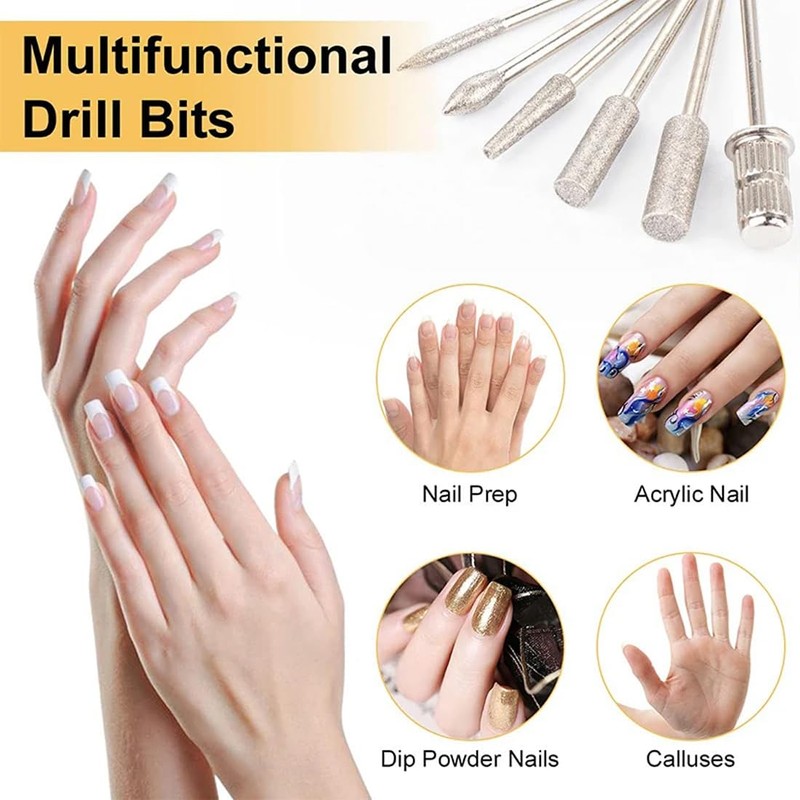 12 Pcs Nail Drill Bit Set, Nail Drill Bits, 6