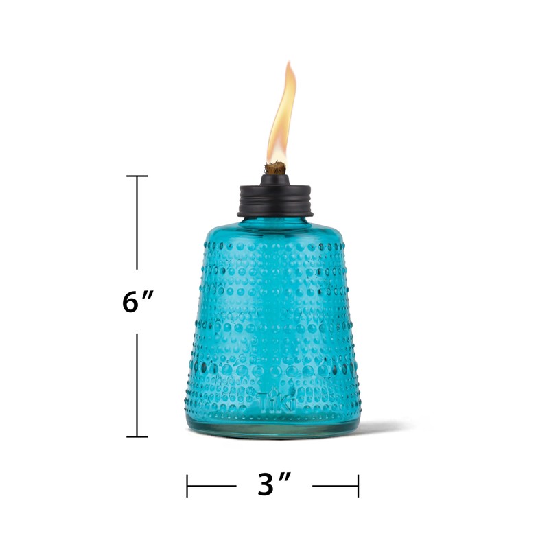 TIKI Carnival Glass Tabletop Torches, 3-Pack – Decorative Outdoor Tabletop
