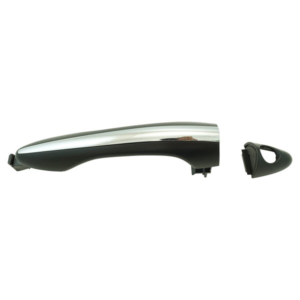 TRQ Front Left Exterior Door Handle Chrome & Black Drivers