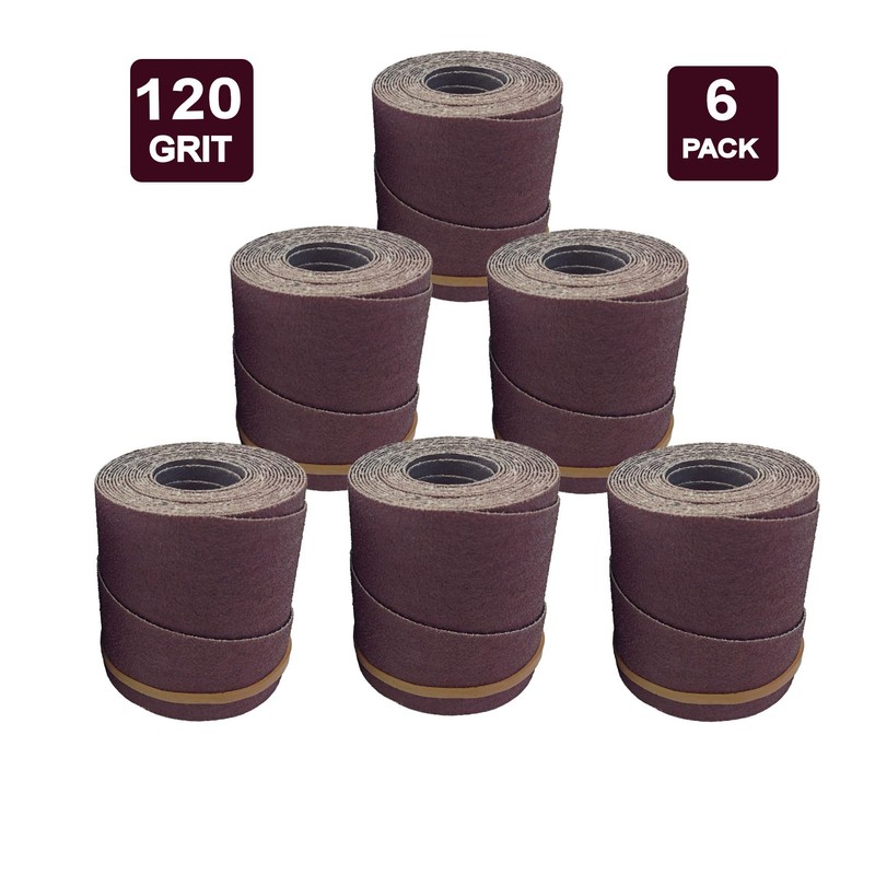 Pre-Cut Sandpaper Rolls | 120 Grit | 6 Pack |