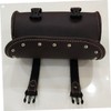 STOBAZA PU Leather Motorcycle Saddlebag Round Tool Storage Bag with