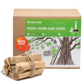 Inflame Oak Pizza Oven Wood - Kiln-Dried 5-inch Mini Logs, Bark-Free Firewood for Pizza Ovens, Ooni, Gozney, Solo Stove, BBQ, Grills & Smokers