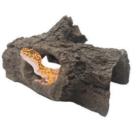 Tfwadmx Reptile Hide, Gecko Tank Accessories, Snake Hides, Resin Hollow Log for Reptile Tank, Aquarium Decorations Betta Fish Hideout for Crested Geckos, Chameleons, Corn Snakes, Frogs