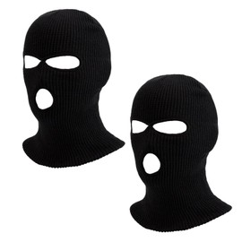 GOODTAKE 3 Hole Winter Knitted Mask, Outdoor Sports Full Face Cover 2 Pack Ski Mask Warm Knit Balaclava Face Mask Men