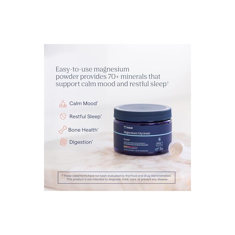 Trace Minerals- “| Polvo de glicinato de magnesio | 120