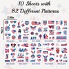 PWMENLK 82 PCS Glitter 4th of July Temporary Tattoos American