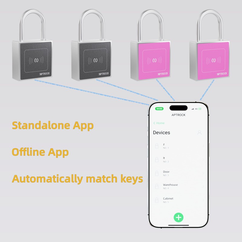 Battery Free Smart Padlock,Keyless Smart Lock, Electronic Lock,Smart Outdoor Lock,