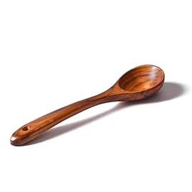 Bambuood Premium Teak Wood Small Spoon - Durable, Ergonomic, Non Stick, Stylish & Functional - Ideal for smaller servings and detailed mixing - Perfect Kitchen Gift (Small Spoon)