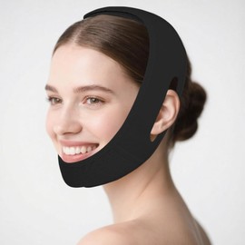 Sopurrrdy V Line Lifting Mask Chin Strap for Sleeping ，Adjustable Chin Strap Reduce Double Chin, Slim Jawline & Contour V-Line Lift Black