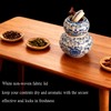 HOHCNA Blue and White Porcelain Airtight Tea Canister with Lid,
