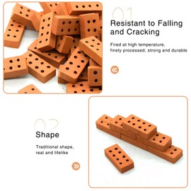 Ninnyi 150 Pcs Mini Bricks Set, 8 Hole Brick Building Garden Wall Brick for Kids Diy Garden Ornaments Micro Landscape Accessories