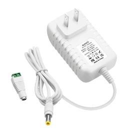 ALITOVE 24V 1A Power Supply 100~240V AC to DC 24 Volt 1 Amp 24W Converter 24 vdc 1000mA 800mA 600mA 400mA 200mA AC Adapter with 5.5mm x 2.5mm 2.1mm Plug for LED Strip Light CCTV Camera DC Pump, White