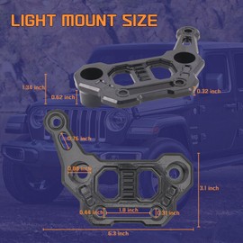 JIEPENG JL Dual Light Bar Mount Brackets CNC A-Pillar Offroad LED Hood Pod Fog Lamp Mounting Stand Ditch Light Cowl Holder, 2PCS Black Aluminum Alloy Mounts for Wrangler JL JLU 4xe Gladiator JT