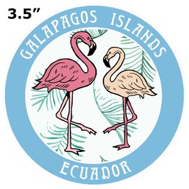 Blue Heron Two Flamingos Galapagos Islands Ecuador Car Truck Window Bumper Sticker Decal - Columbia Blue