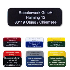 Roboterwerk Drone Marking Signs with Laser Engraving, Aluminium, 31 x 19 mm or 30 x 10 mm, Black Anodised Text, e-ID and Registration Number, Sticker (Black, 30 x 10 mm)