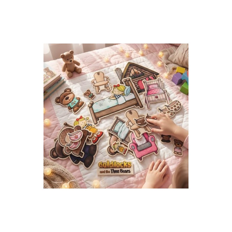 Peryiter 24 Pack Goldilocks and The Three Bears Felt Board